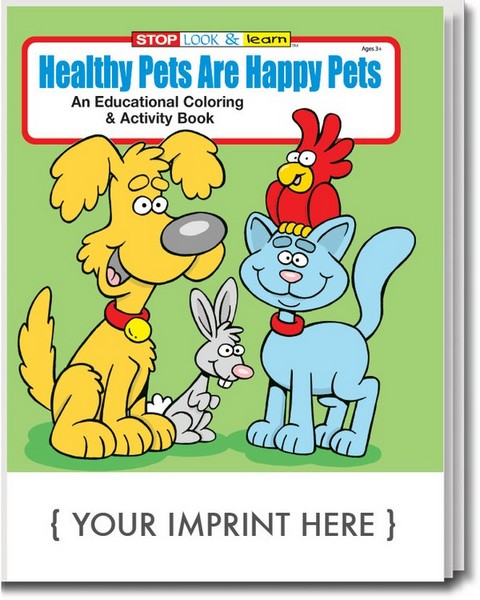CS0465 Healthy Pets are Happy Pets Coloring and Activity BOOK with Cus